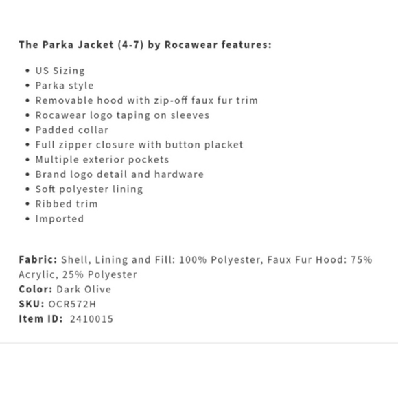 🆕️ Rocawear Parka Jacket Boys size 7 - Picture 3 of 8